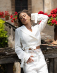 Giacca Vivienne crop bianca